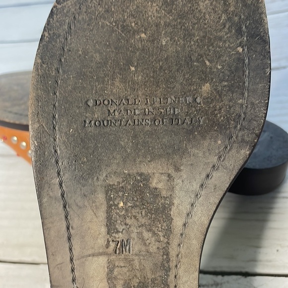 Donald J Pliner Tobacco Leather Studded Slide Sandal - Picture 7 of 11